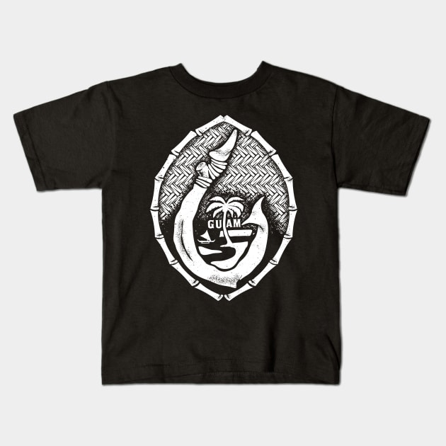 Vintage Classic Tribal Guam Seal Kids T-Shirt by Dailygrind